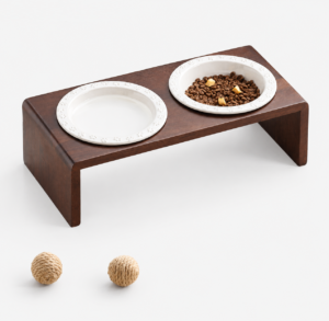 Embossed Paw Print Cat Bowl
